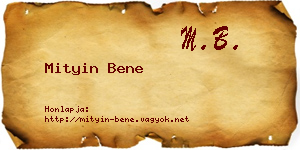 Mityin Bene névjegykártya